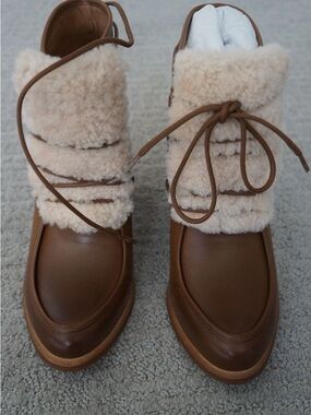 UGG Analise Exposed Fur 3” Booties